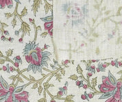 Thick Cotton Block Print Fabric viscose linen 58 Inch Width Light Weight Natural Base Color Curtains and Drapes Floral Pillow Covers Tablecloths and Runners Lampshades Napkins by Fabritual