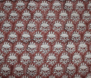 Linen Block Print Fabric 50 Inch Width Medium Weight Linen Beige Base Color Curtains and Drapes Upholstery Handmade Art Tablecloths and Runners Bedding Tote Bag Lampshades Napkins by Fabritual
