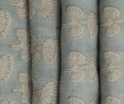 Linen Block Print Fabric 58 Inch Width Medium Weight Linen Natural Base Color Curtains and Drapes Upholstery Pillow Covers Tablecloths and Runners Bedding Tote Bag Lampshades Napkins by Fabritual