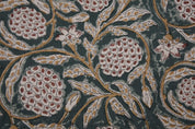 Cotton Block Print Fabric 50&quot; Width Medium Weight Duck Canvas Beige Base Drapes Pillow Covers Tablecloths and Runners Bedding Tote Bag Lampshades Napkins by Fabritual