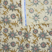 Bohemian Style Block Print Linen, Heavyweight Material for Multiple Uses Earth-Tone Linen Block Print Fabric for Table Runners and Window Curtains Fabritual Natural Linen with Bold Block Prints, Ideal for Cushions and Drapes .