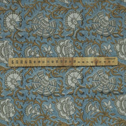 Linen Block Print Fabric 58 Inch Width Medium Weight Linen Natural Base Color Curtains and Drapes Upholstery Handmade Art Pillow Covers Tablecloths and Runners Bedding Tote Bag Lampshades Napkins