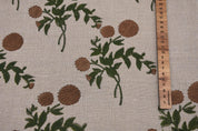 Linen Block Print Fabric 58&quot; Width Heavy Linen Natural Base Color Curtains and Drapes Upholstery Pillow Covers Tablecloths and Runners Bedding Tote Bag