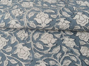 Linen Block Print Fabric Duck Canvas 50 Inch Width Medium Weight Linen Beige Base Color Curtains and Drapes Handmade Art Pillow Covers Tablecloths and Runners Bedding Tote Bag Lampshades Napkins by Fabritual