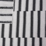 Hand Block Printed Black Stripe Pure Linen Boho Fabric for Curtains & Sofa Covers - Lekh Design