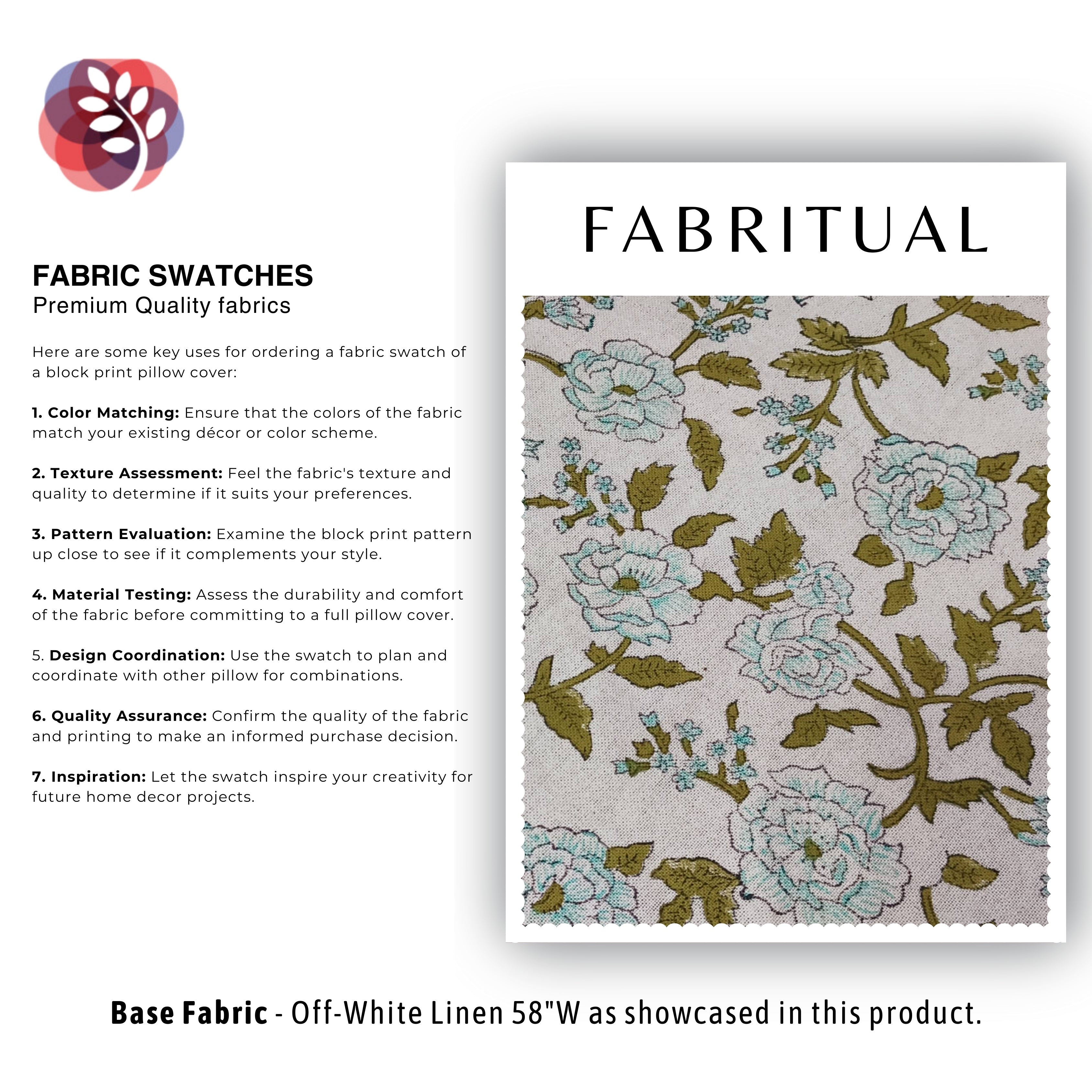 Block Print Linen Fabric, Rameshwaram  Indian Hand Block Fabric, Linen Block Print Textiles, Extra Wide Craft Fabric By The Yard, Floral Print Fabric Linen