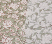 Linen Block Print Fabric 58 Inch Width Medium Weight Linen Natural Base Light  Color Curtains and Drapes Upholstery Pillow Covers Bedding Tote Bag Lampshades Napkins by Fabritual