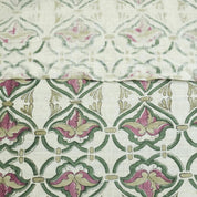 Block Print Fabric 58 Inch Width Light Weight Viscose Linen Natural Base Color and Mini Yellow Floral Print Curtains and Drapes Pillow Covers Tablecloths and Runners Bedding Tote Bag Lampshades Napkins by Fabritual