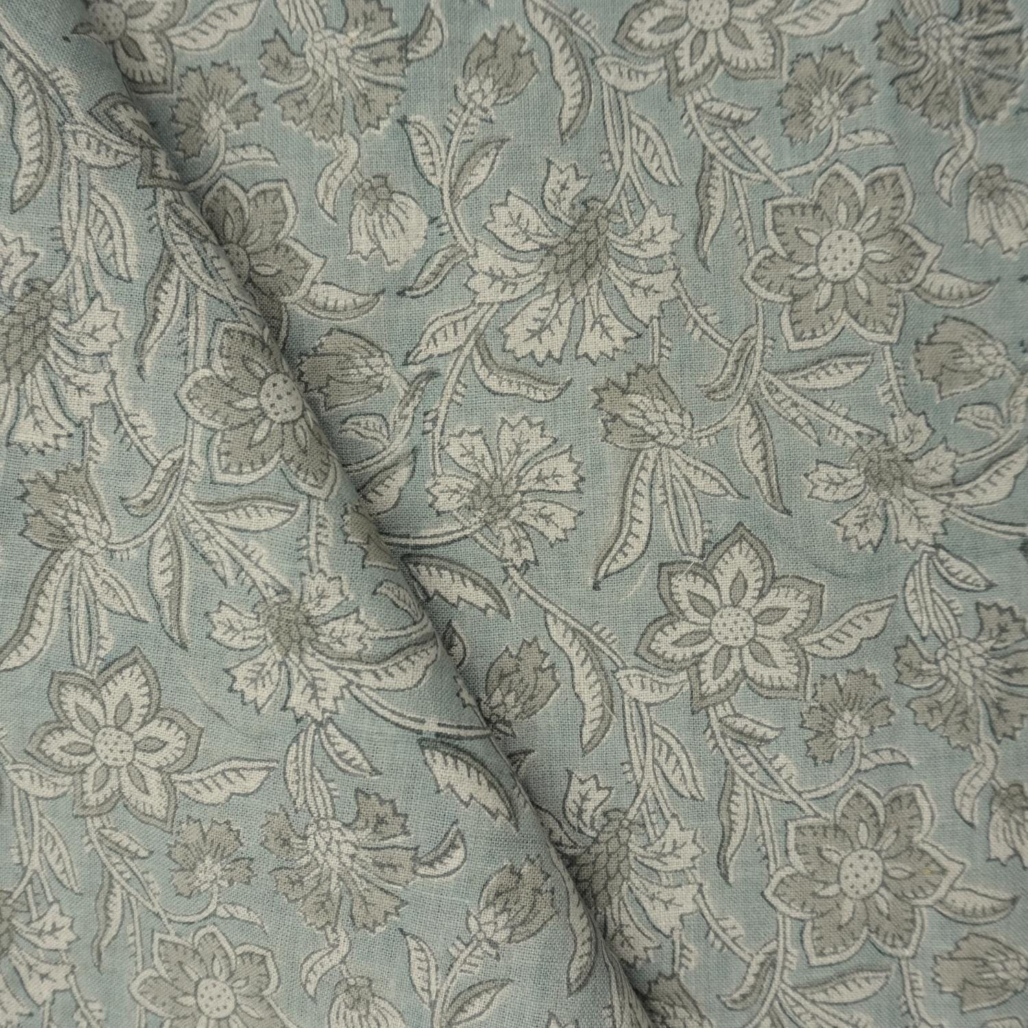 Linen Block Print Fabric 58 Inch Width Medium Weight Linen Natural Base Color Handmade Creative Design To Make Curtains and Drapes Upholstery  Tablecloths and Runners Lampshades Napkins by Fabritual