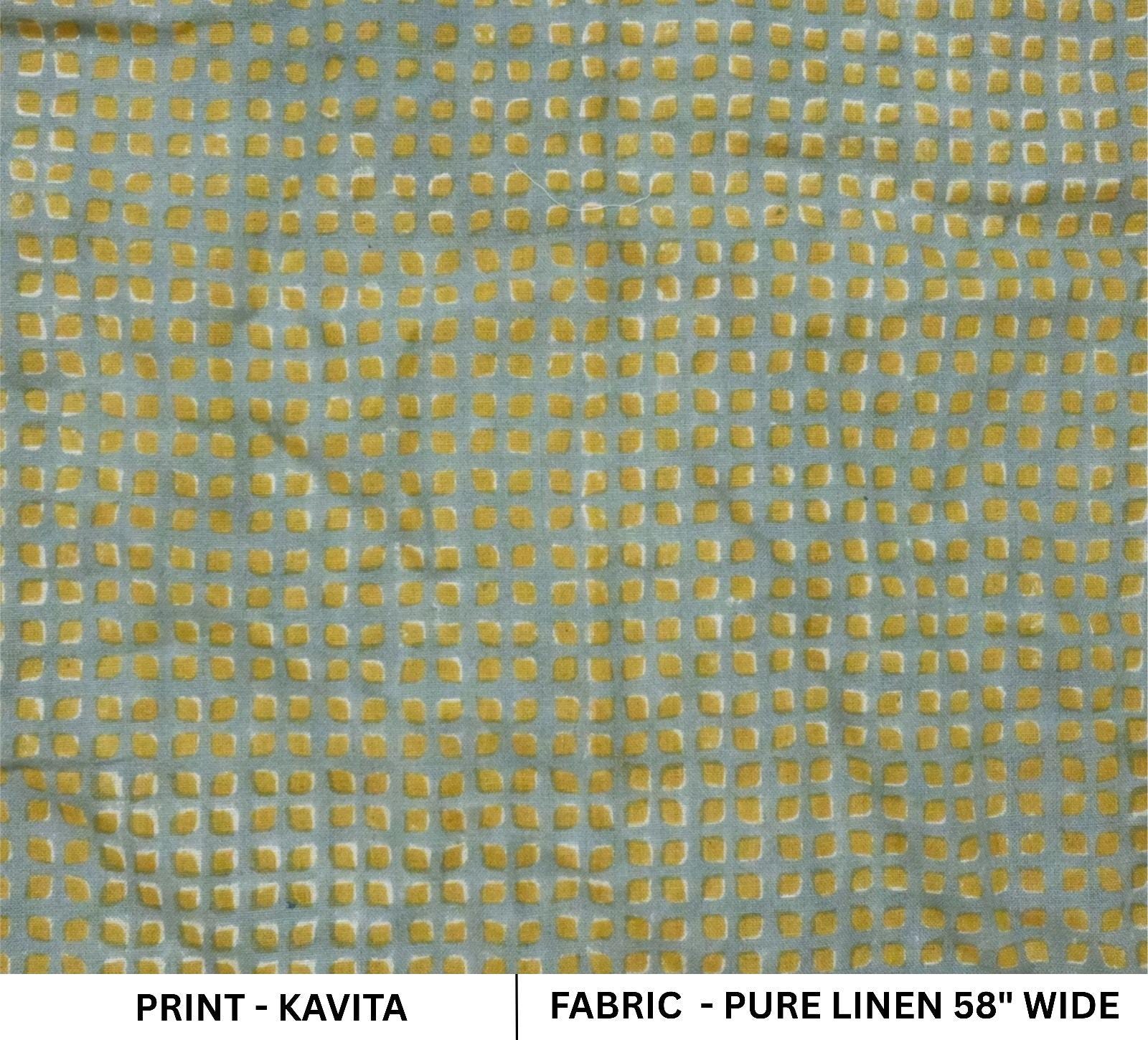 Heavyweight Linen Block Print Fabric, 58-Inch Wide, Ideal for Curtains and Upholstery Natural Linen Fabric with Hand Block Print, Suitable for Tablecloths and Pillow Covers Artisan Block Printed Heavy Linen in Neutral Base, Perfect for Home Decor Projects .