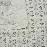 Handcrafted 100% Pure Linen Fabric with Block Print in Gray for Cushions & Windowpanes – Hastakala