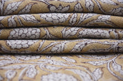 Linen Block Print Fabric 58 Inch Width Heavy Weight Linen Natural Base Color Curtains and Drapes Upholstery Handmade Art Pillow Covers Tablecloths and Runners Lampshades Napkins by Fabritual