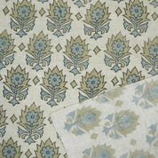 Linen Block Print Fabric Linen Blend 58 Inch Width Light Weight Linen Natural Base Color Curtains and Drapes Upholstery Handmade Art Pillow Covers Tablecloths and Runners Lampshades Napkins by Fabritual