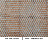 Indian Brown Leaf Printed Thick Linen Natural Fabric for Home Decor in Heavy Weight - KHUSHBU