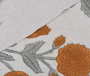 Linen Block Print Fabric 58&quot; Width Medium Weight Linen Natural Base Color Curtains and Drapes Tablecloths and Runners Bedding Tote Bag Lampshades Napkins by Fabritual