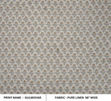 Pure Linen Hand Block Printed Gray and Sage Green Floral Fabric for Table Napkins & Decorative Home Accents - GULMOHAR