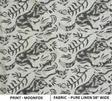 Handmade Indian Block Printed 100% Pure Linen Fabric 58" Wide for Pillow Covers Soft & Durable - MOONFOX