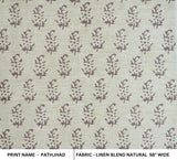 Hand Block Print Linen Blend Fabric - Pathjhad