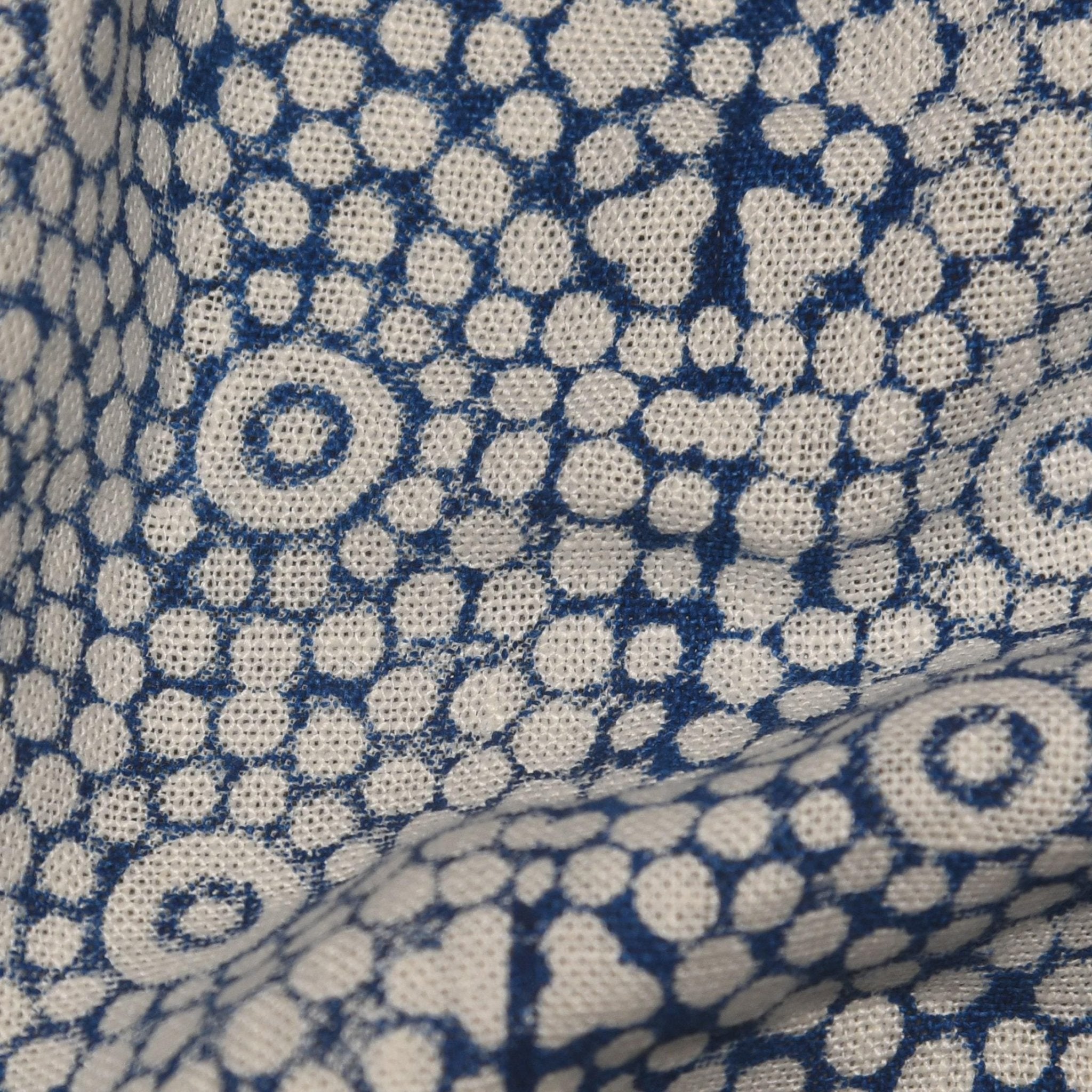 Linen Block Print Fabric 58 Inch Width Heavy Weight Linen Off White Base Color Curtains and Drapes Upholstery Handmade Art Pillow Covers Tablecloths and Runners Lampshades Napkins by Fabritual