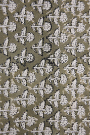 Cotton Block Print Fabric 50 Inch Width Medium Weight Duck Canvas Beige Base Color Curtains and Drapes Pillow Covers Tablecloths and Runners Bedding Tote Bag Napkins by Fabritual