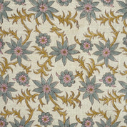 Fabritual 58-Inch Linen Fabric with Botanical Block Print for Drapes and Cushion Covers Earthy Toned Block Print Linen Fabric, 58” Width for Bedding and Window Treatments Handcrafted Linen Block Print Fabric, Durable Material for Totes and Table Runners .