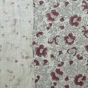Linen Block Print Fabric 58 Inch Width Heavy Weight Linen Natural Base Color Upholstery Handmade Art Pillow Covers Tablecloths and Runners Bedding Tote Bag Lampshades Napkins by Fabritual