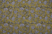 Linen Block Print Fabric 58 Inch Width Heavy Weight Linen Natural Base Color Curtains and Drapes Upholstery Handmade Art Pillow Covers Tablecloths and Runners Bedding Tote Bag Lampshades Napkins by Fabritual