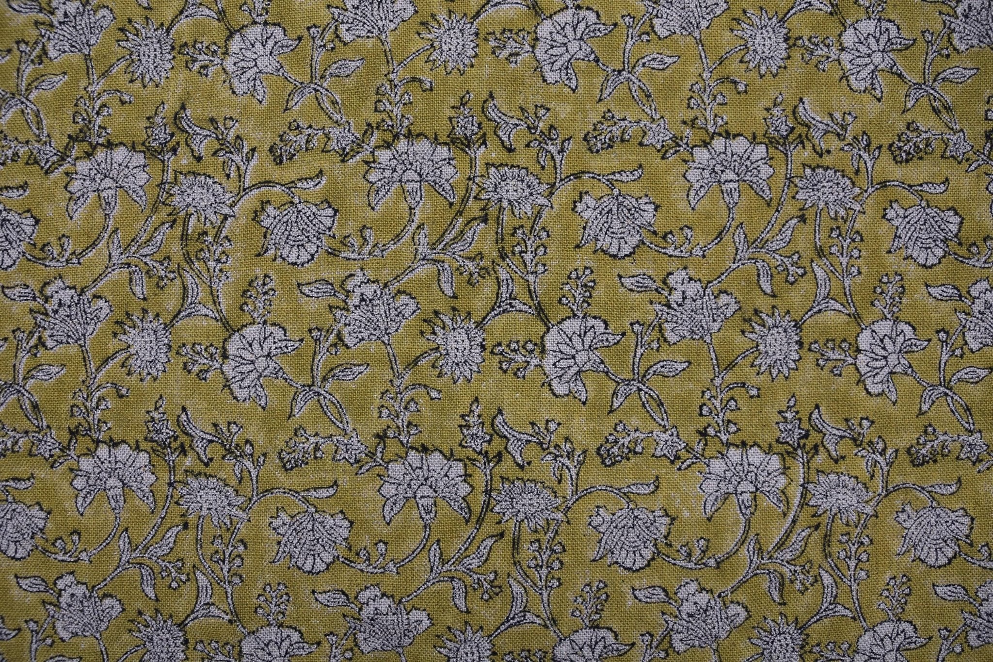 Linen Block Print Fabric 58 Inch Width Heavy Weight Linen Natural Base Color Curtains and Drapes Upholstery Handmade Art Pillow Covers Tablecloths and Runners Bedding Tote Bag Lampshades Napkins by Fabritual