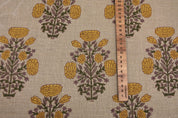Thick natural linen with Indian block print for cushions and throws
Boho floral block print fabric for linen curtains and table runners
Artisanal block print on linen for couch cushions and decor.