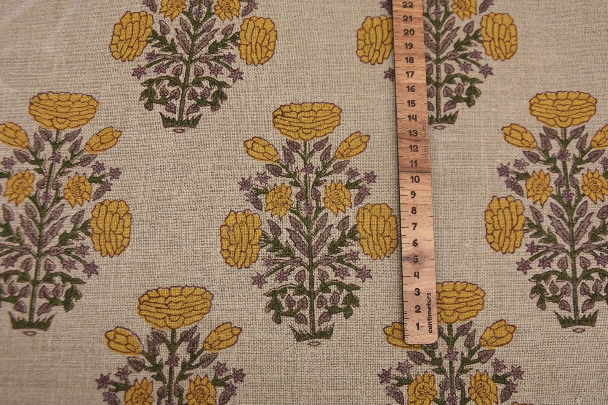 Thick natural linen with Indian block print for cushions and throws
Boho floral block print fabric for linen curtains and table runners
Artisanal block print on linen for couch cushions and decor.