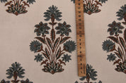 Thick Cotton Block Print Fabric 44 Inch Width Medium Weight Beige Base Color Curtains and Drapes Pillow Covers Tablecloths and Runners Lampshades Napkins by Fabritual
