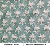 Patterned fabric with 'Chhatri' design on duck canvas