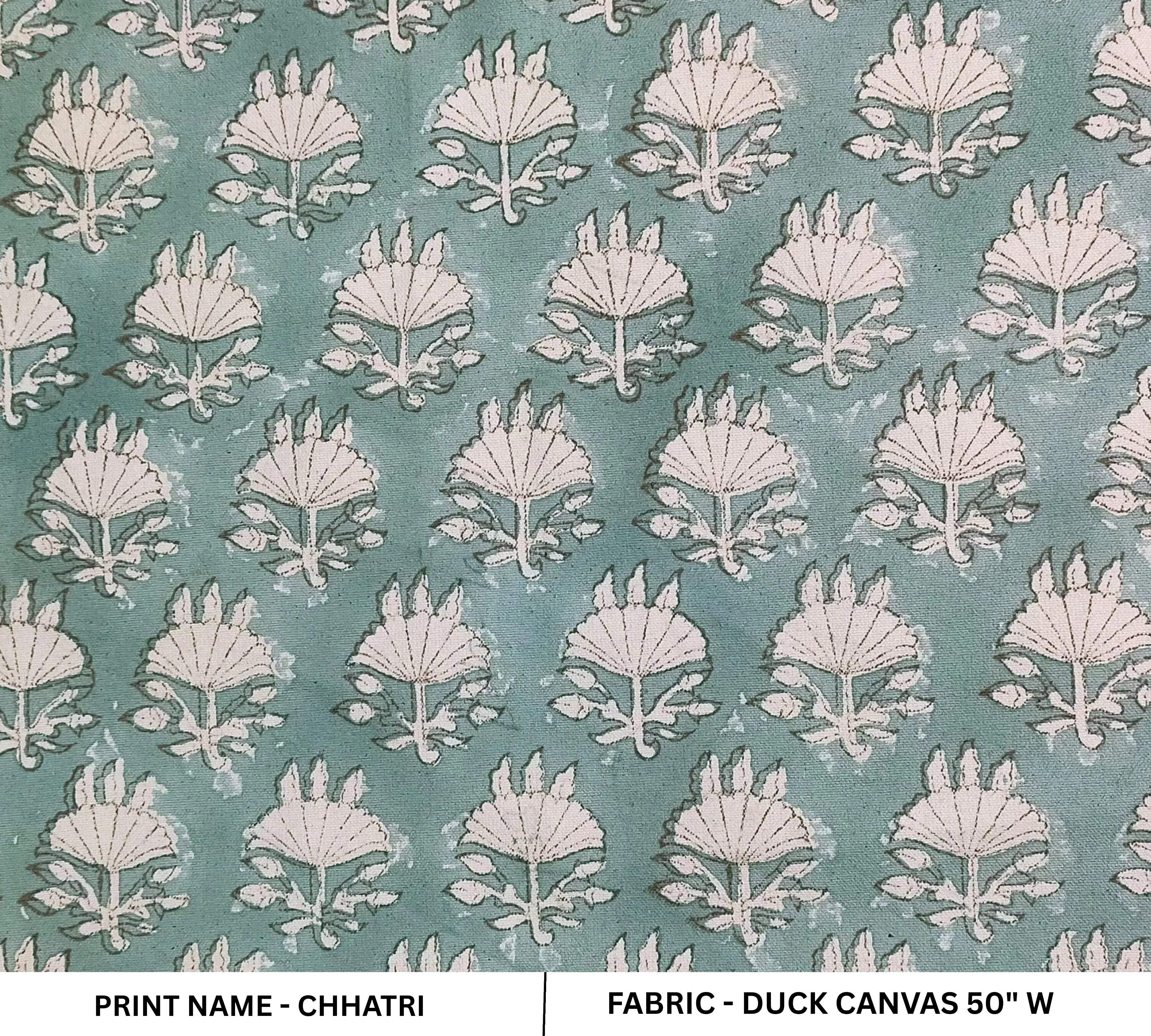 Patterned fabric with 'Chhatri' design on duck canvas