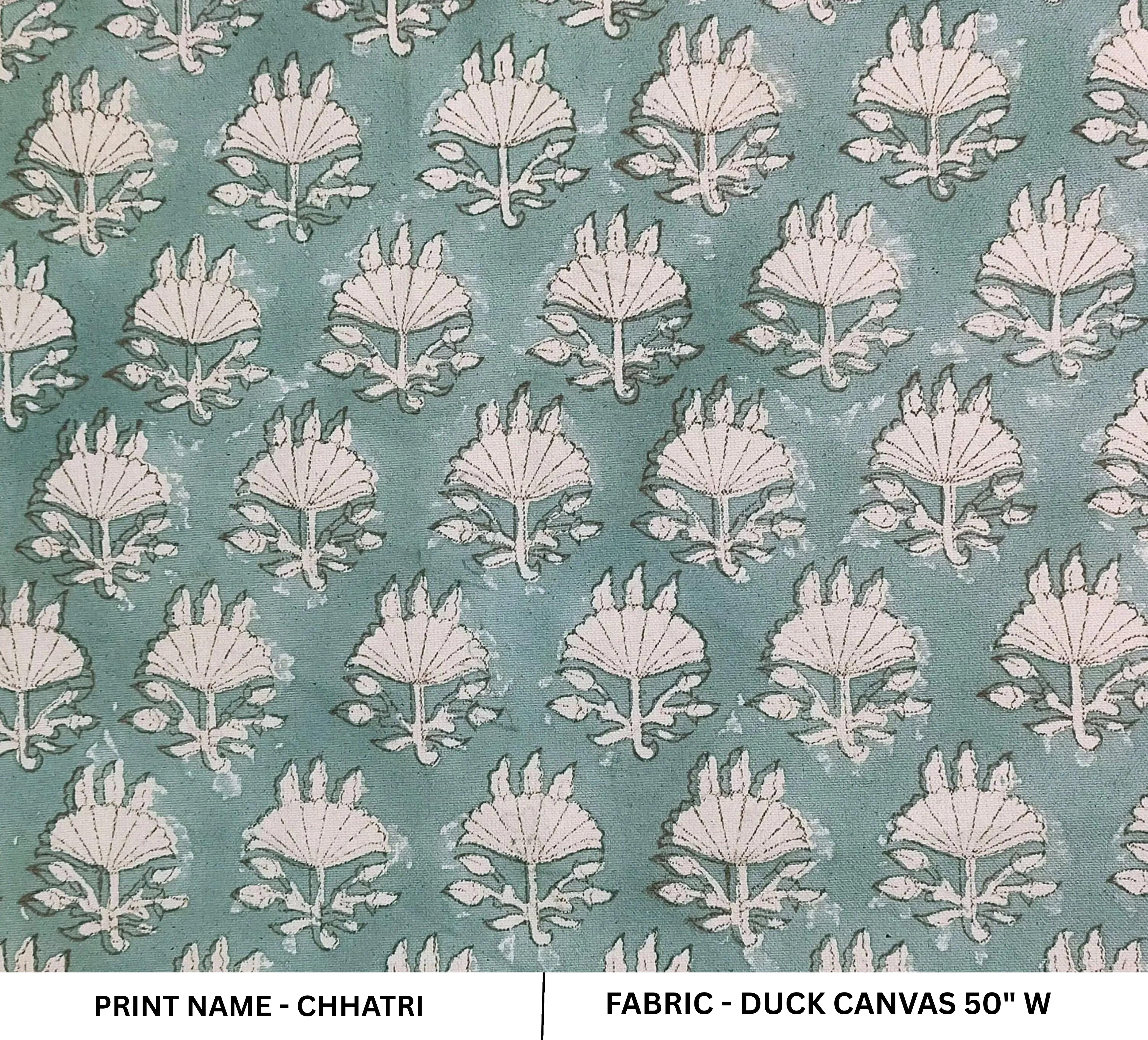 Patterned fabric with 'Chhatri' design on duck canvas