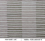 Handmade Indian Block Printed Premium Pure Linen Gray Stripe 58" Wide Handloom Fabric for Curtains – LINE
