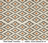 Handmade Block Printed Brown Floral Boho Throws Duck Canvas Fabric for Indoor Room Decor – Pukhraj