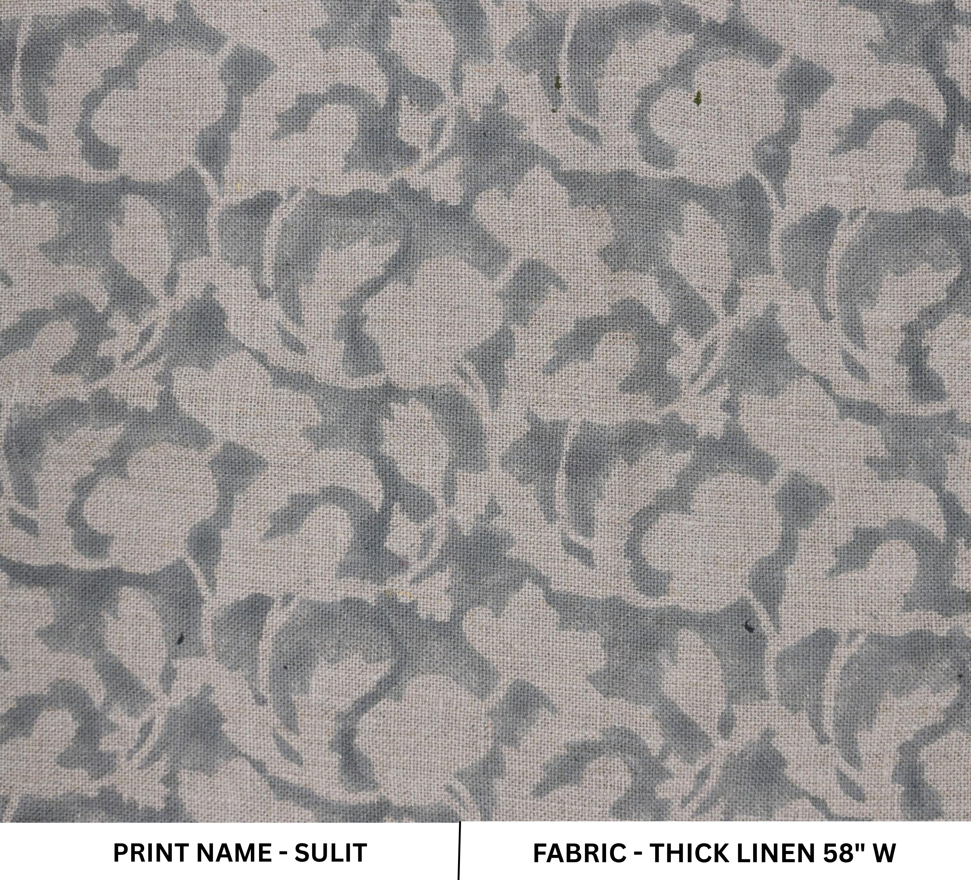Hand Crafted Block Print Thick Linen Fabric SULIT