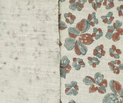 Aristan Hand Block Print Brown Florral Thick Linen  Fabric  - Jhil Mil