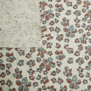 Aristan Hand Block Print Brown Florral Thick Linen  Fabric  - Jhil Mil