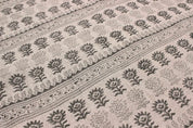 Eco Friendly Hand Block Print Brown Thick Linen Fabric - Surajmukhi