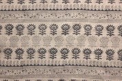Eco Friendly Hand Block Print Brown Thick Linen Fabric - Surajmukhi