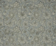 Aristan Hand Block Print Gray Floral Pure Linen Fabric  – Jarul