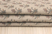Aristan Hand Block Print GreenThick Linen  Fabric -Coastal Tulip