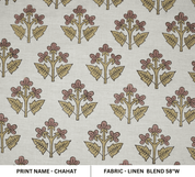 Aristan Hand Block Print Pink Floral Linen Blend Fabric – Chahat Print