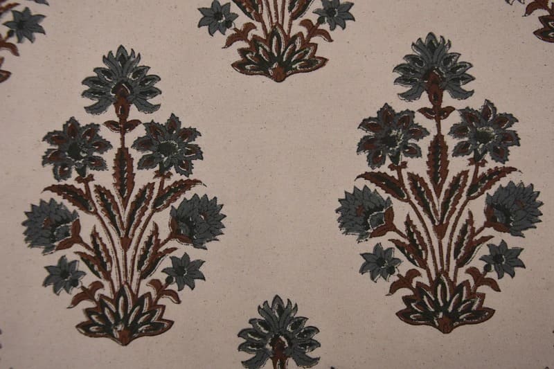 Aristan Handcrafted Block Print Gray Duck Canvas  Fabric – Morpankh