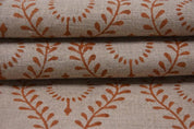 Aristan Handmade Block Print Mustard Pure Linen Fabric - Leher