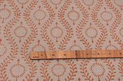 Aristan Handmade Block Print Mustard Pure Linen Fabric - Leher