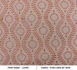 Aristan Handmade Block Print Mustard Pure Linen Fabric - Leher