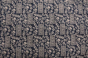 Aristan Handmade Block Print Blue Pure Linen Fabric -Mumtaj