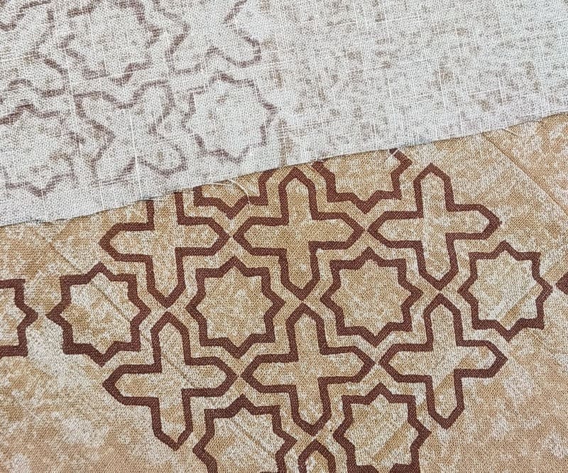 Aristan Handmade Block Print Pure Linen  Fabric - XOXO